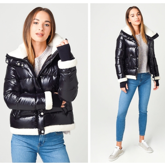 SAM | GIGI Down Jacket With Shearling Trim - Picture 1 of 17